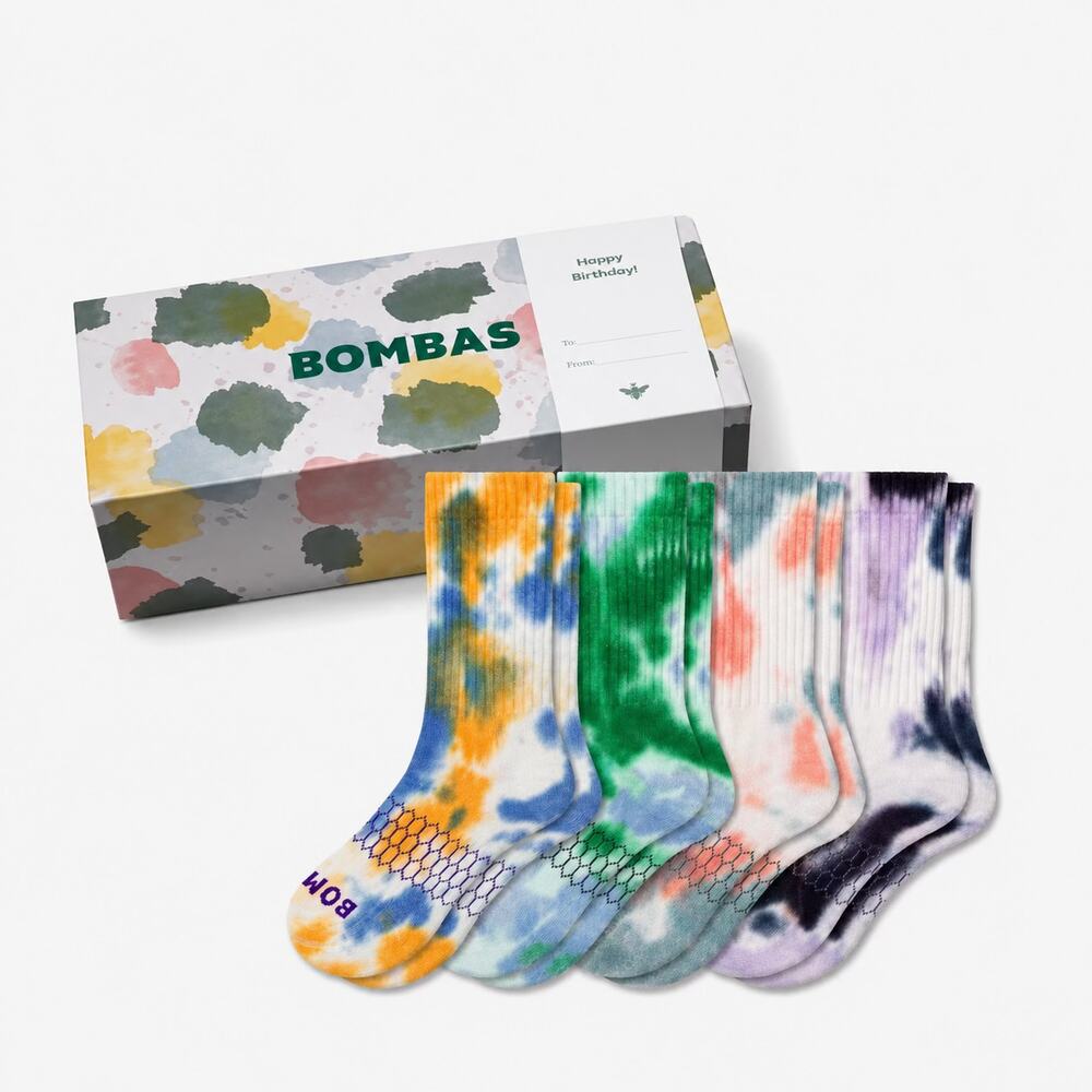 Bombas Tie Dye Ankle Sock 4-Pack Gift Box Size Medium Womens - NEW